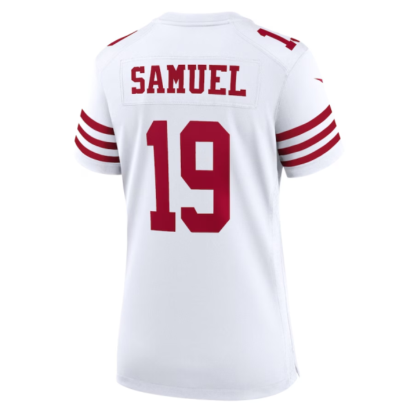 Deebo Samuel Jersey, White Woman's, Player Game Jersey - Replica