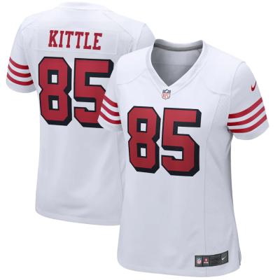 George Kittle Jersey, White Woman's, Alternate Game Player Jersey - Replica