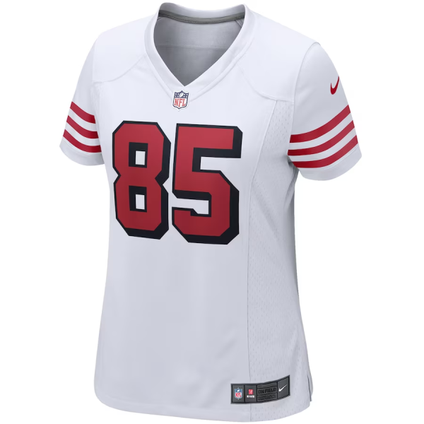 George Kittle Jersey, White Woman's, Alternate Game Player Jersey - Replica