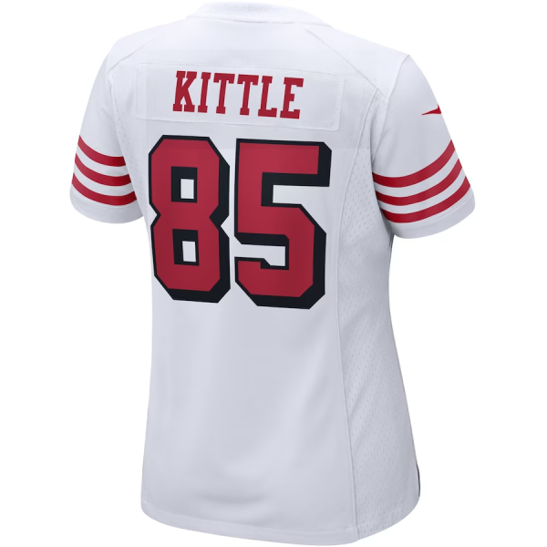 George Kittle Jersey, White Woman's, Alternate Game Player Jersey - Replica