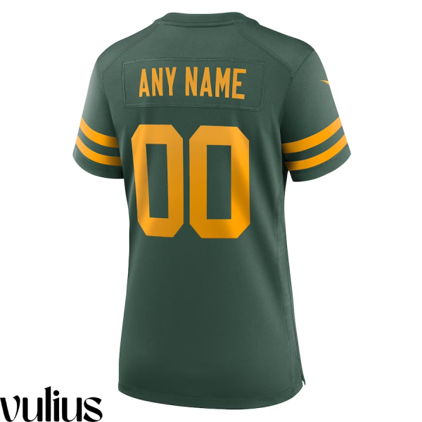 Packers Custom Jersey, Green Woman's, Alternate Game Custom Jersey - Replica