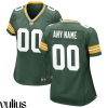 Packers Custom Jersey, Green Woman's, Home Game Custom Jersey - Replica