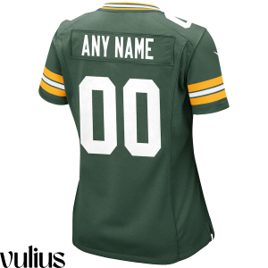 Packers Custom Jersey, Green Woman's, Home Game Custom Jersey - Replica