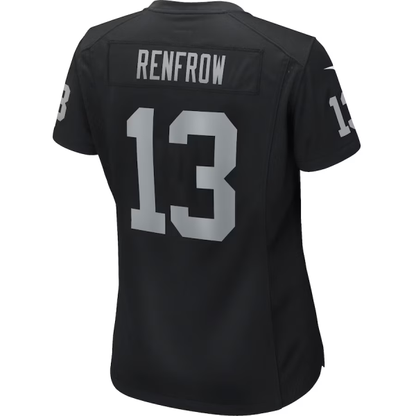 Hunter Renfrow Jersey, Black Woman's, Game Player Jersey - Replica