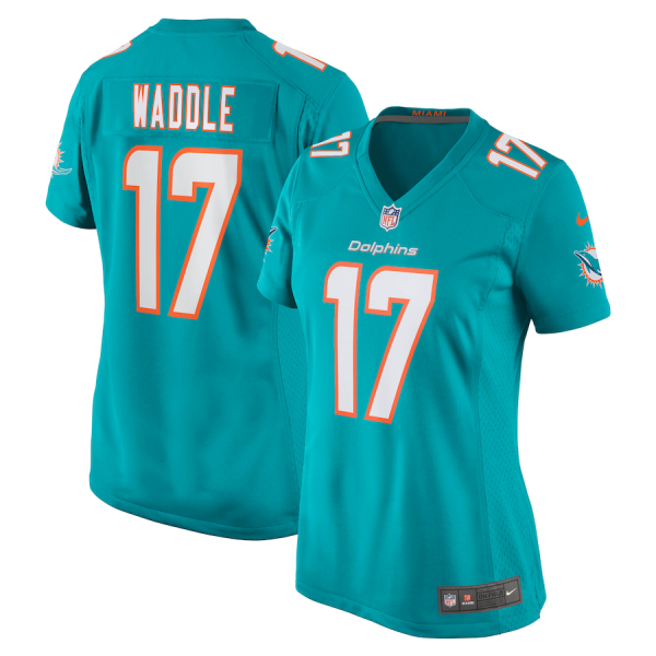 Jaylen Waddle Jersey, Aqua Woman's, Game Player Jersey - Replica