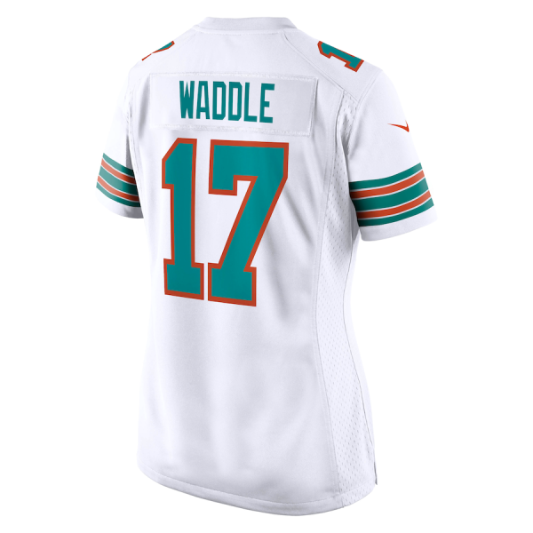 Jaylen Waddle Jersey, White Woman's, Game Player Jersey - Replica