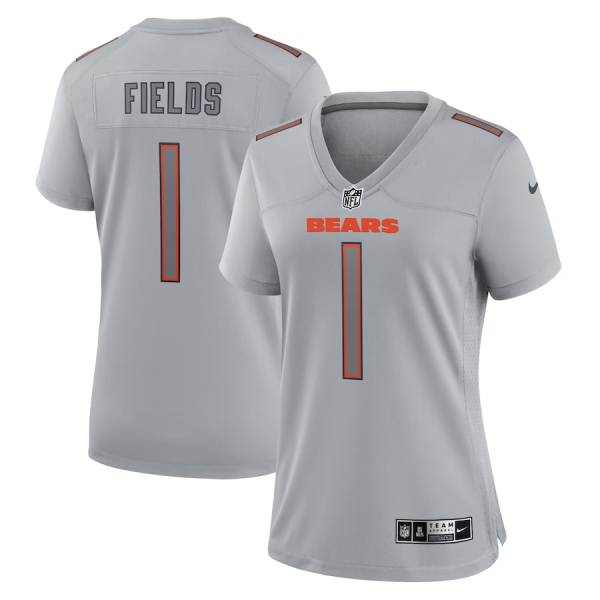 Justin Fields Jersey, Gray Woman's, Atmosphere Fashion Game Jersey - Replica