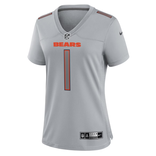 Justin Fields Jersey, Gray Woman's, Atmosphere Fashion Game Jersey - Replica