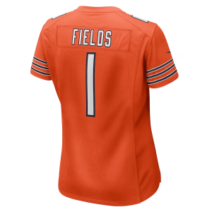 Justin Fields Jersey, Orange Woman's, Game Jersey - Replica