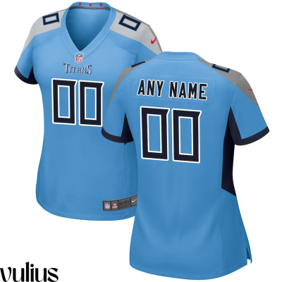 Custom Titans Jersey, Light Blue Woman's Jersey, Alternate Game Jersey - Replica