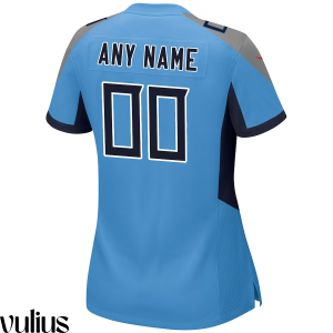 Custom Titans Jersey, Light Blue Woman's Jersey, Alternate Game Jersey - Replica