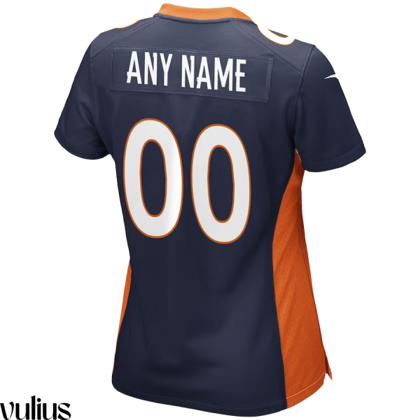 Custom Broncos Jersey, Navy Woman's, Alternate Game Jersey - Replica