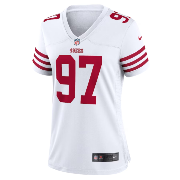 Nick Bosa Jersey, White Woman's, Player Game Jersey - Replica