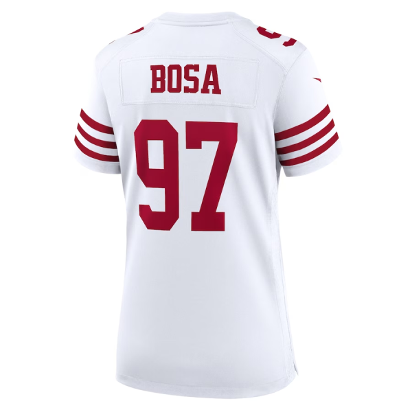 Nick Bosa Jersey, White Woman's, Player Game Jersey - Replica