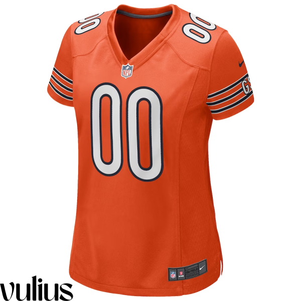 Custom Chicago Bears Jersey, Orange Woman's, Alternate Game Custom Jersey -