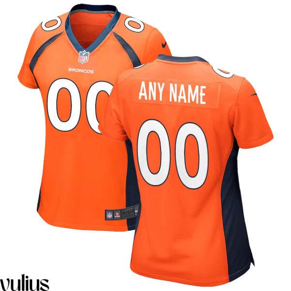 Custom Broncos Jersey, Orange Woman's, Home Game Jersey - Replica