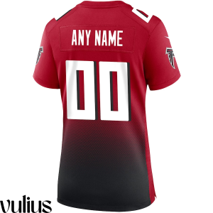 Custom Falcons Jersey, Red Woman's, Alternate Custom Game Jersey - Replica