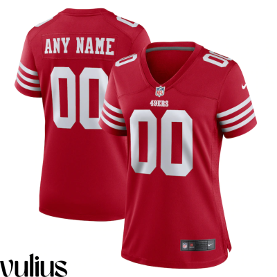 49ers Custom Jersey, Scarlet Woman's, Home Game Custom Jersey - Replica