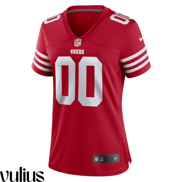 49ers Custom Jersey, Scarlet Woman's, Home Game Custom Jersey - Replica