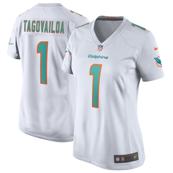 Tua Tagovailoa Jersey, White Woman's, Game Jersey -