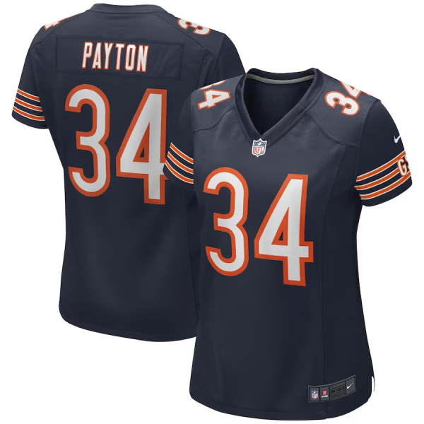 Walter Payton Jersey, Navy Woman's, Retired Player Jersey - Replica