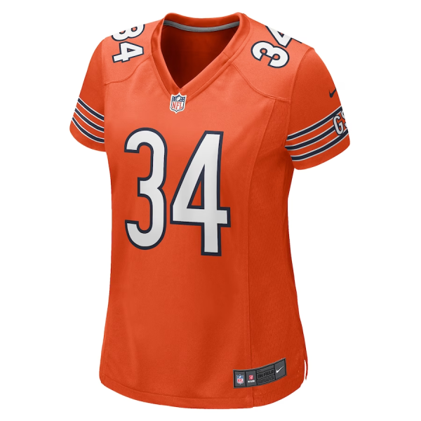 Walter Payton Jersey, Orange Woman's, Retired Player Jersey - Replica