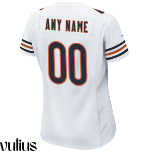 Custom Chicago Bears Jersey, White Woman's, Road Game Custom Jersey -