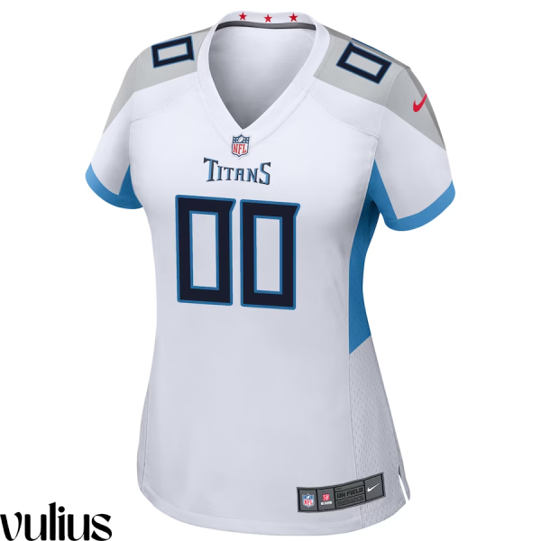 Custom Titans Jersey, White Woman's Jersey, Road Game Jersey - Replica