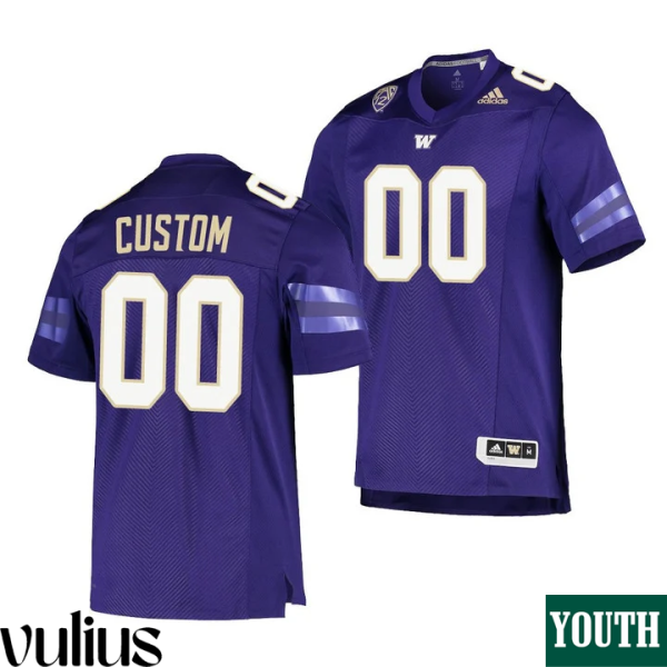 Washington Huskies Custom Jersey, Purple Youth's, College Football Game Jersey Stitched - Replica