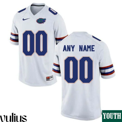 Custom Florida Gators Jersey, White Youth's, Custom Jersey - Replica