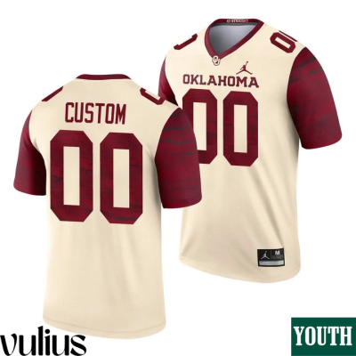 Oklahoma Sooners Custom Jersey, Cream Youth's, Legend Alternate Jersey - Replica