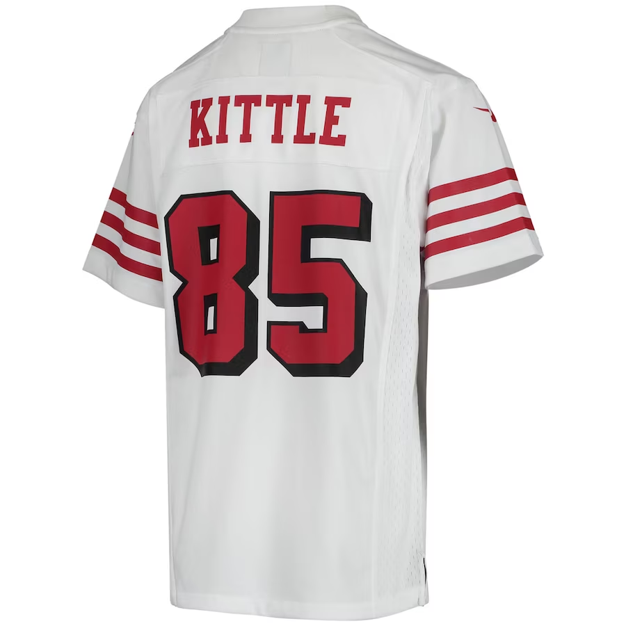 George Kittle Jersey, White Youth's, Alternate Game Jersey -