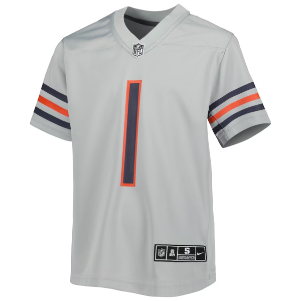 Justin Fields Jersey, Gray Men's, Inverted Game Jersey - Replica