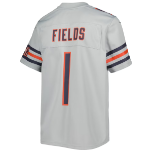 Justin Fields Jersey, Gray Men's, Inverted Game Jersey - Replica