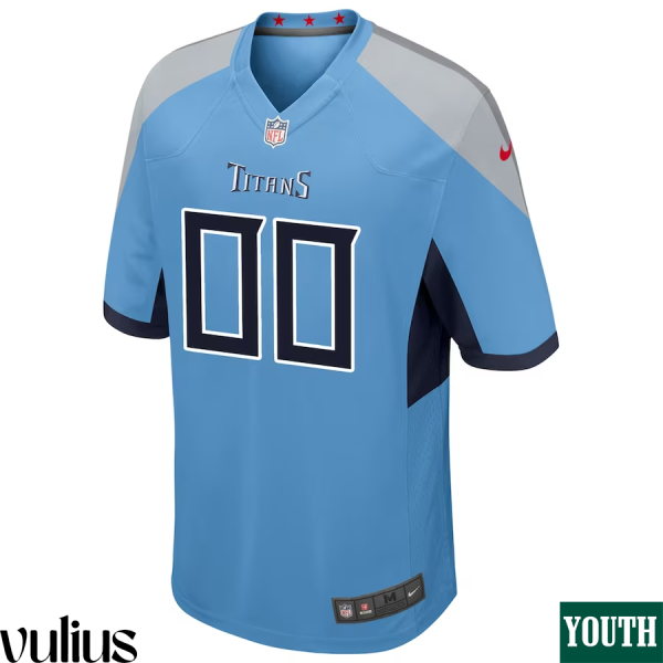 Custom Titans Jersey, Light Blue Youth's Jersey, Alternate Game Jersey - Replica