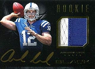 Andrew Luck Autographed 2012 Panini Black Jersey Rookie Card - Football Slabbed Autographed Rookie Cards