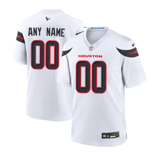 Custom Men's White Houston Texans Game Jersey 2024