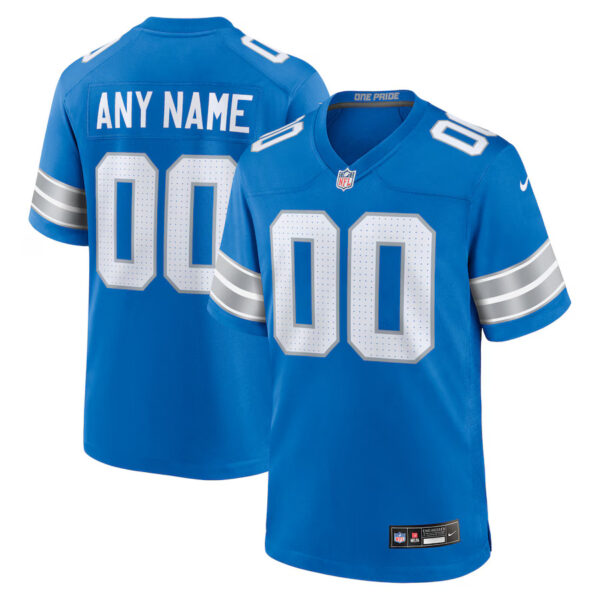 Custom Detroit Lions Men’s Team Game Jersey 2024 – Blue