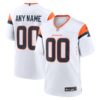 Custom Men’s Denver Broncos White Game Jersey 2024