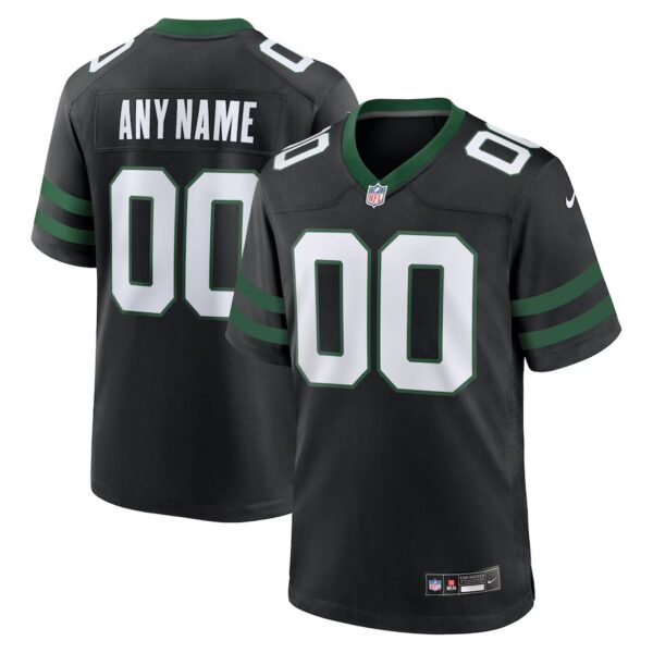 Custom Men's New York Jets Legacy Black Alternate Game Jersey 2024