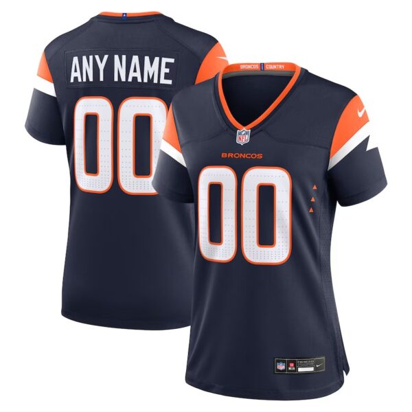 Custom Woman’s Denver Broncos Navy Alternate Game Jersey 2024