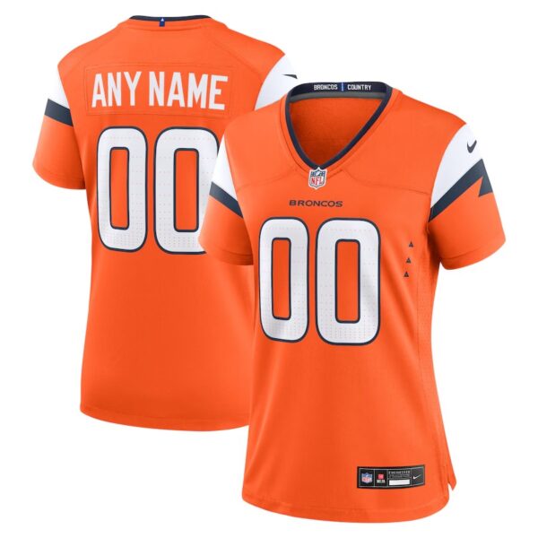 Custom Woman’s Denver Broncos Orange Alternate Game Jersey 2024