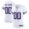 Custom Woman’s Minnesota Vikings White Alternate Game Jersey 2024