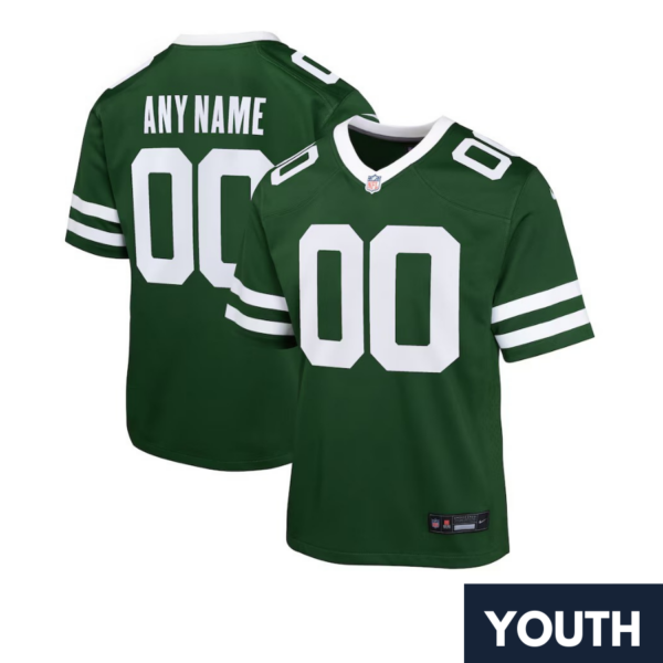 Custom Youth’s New York Jets Legacy Green Custom Game Jersey 2024