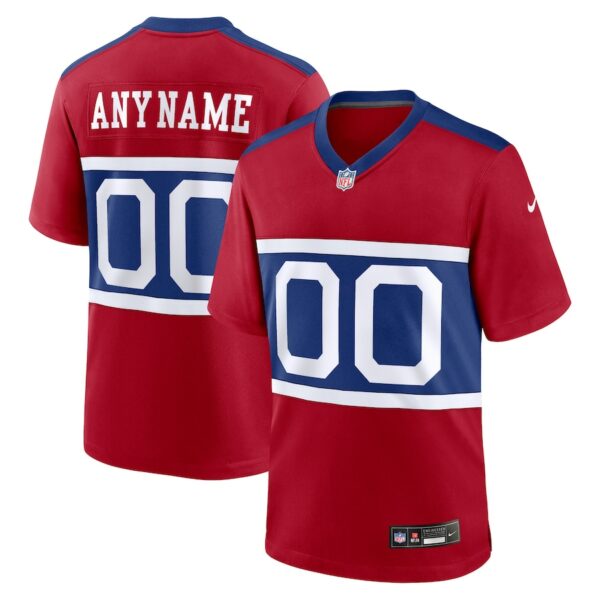 Custom Men's New York Giants Century Red Alternate Player Game Jersey 2024