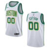 Men's 2019-20 Boston Celtics #00 Custom City Swingman Jersey - White - Replica