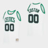 Men's Boston Celtics Custom #00 Reload 2.0 Hardwood Classics White Jersey - Replica