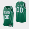 Men's Boston Celtics 75th Anniversary Diamond #00 Custom 2021-22 Kelly Green Swingman Jersey - Icon - Replica