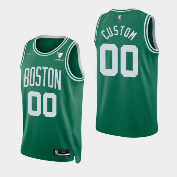 Men's Boston Celtics 75th Anniversary Diamond #00 Custom 2021-22 Kelly Green Swingman Jersey - Icon - Replica