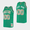 Men's Boston Celtics #00 Custom Hardwood Classics Kelly Green Jersey - Replica